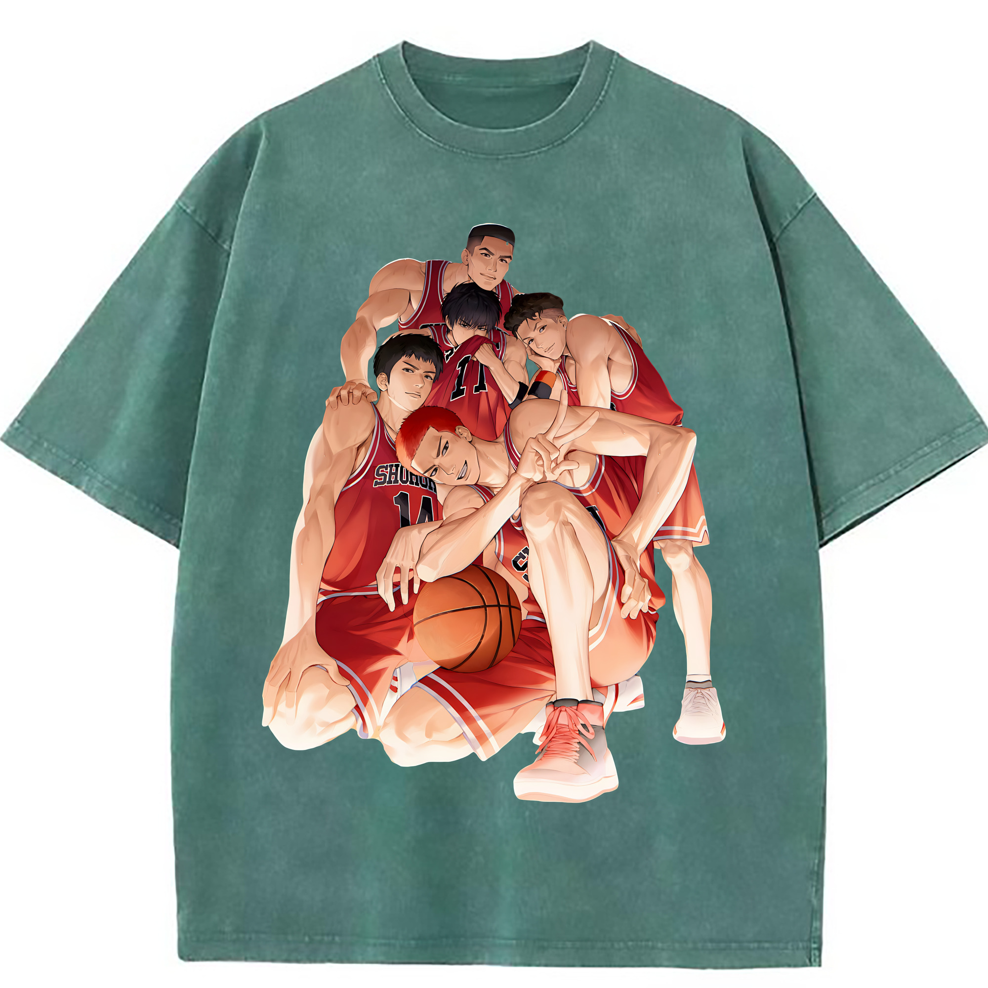 （画像用） SLAM DUNK／スラムダンク 綿100% ヴィンテージ風 半袖Tシャツ（フロントプリント）
